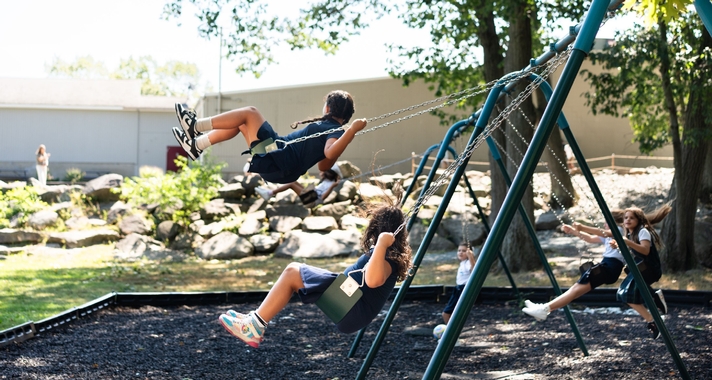 Girls on Swings